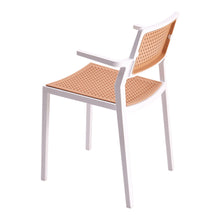 Load image into Gallery viewer, Pseudo-rattan PP Dining Chair Set of 4 with Armrest in White
