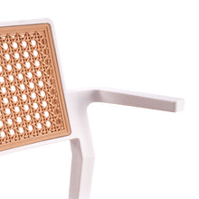Load image into Gallery viewer, Pseudo-rattan PP Dining Chair Set of 4 with Armrest in White
