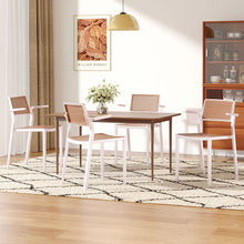 Load image into Gallery viewer, Pseudo-rattan PP Dining Chair Set of 4 with Armrest in White
