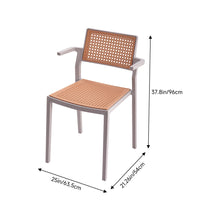 Load image into Gallery viewer, Pseudo-rattan PP Dining Chair Set of 4 with Armrest in Grey
