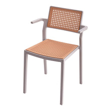 Load image into Gallery viewer, Pseudo-rattan PP Dining Chair Set of 4 with Armrest in Grey
