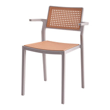 Load image into Gallery viewer, Pseudo-rattan PP Dining Chair Set of 4 with Armrest in Grey
