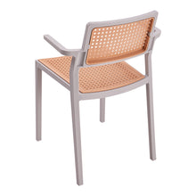 Load image into Gallery viewer, Pseudo-rattan PP Dining Chair Set of 4 with Armrest in Grey
