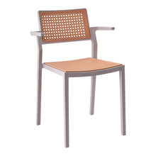 Load image into Gallery viewer, Pseudo-rattan PP Dining Chair Set of 4 with Armrest in Grey
