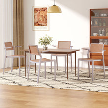 Load image into Gallery viewer, Pseudo-rattan PP Dining Chair Set of 4 with Armrest in Grey
