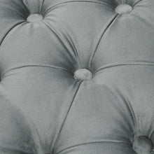 Load image into Gallery viewer, Grey Armed Velvet Buttoned Bed Bench
