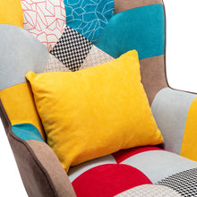 Load image into Gallery viewer, Upholstered Wingback Armchair with Footrest and Cushion
