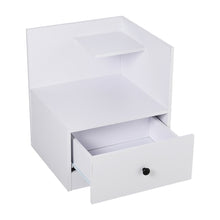 Load image into Gallery viewer, Urban Style Bedside Table with Drawer and Open Shelf Wooden Nightstand

