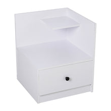 Load image into Gallery viewer, Urban Style Bedside Table with Drawer and Open Shelf Wooden Nightstand
