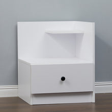 Load image into Gallery viewer, Urban Style Bedside Table with Drawer and Open Shelf Wooden Nightstand
