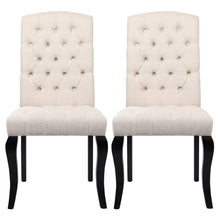 Load image into Gallery viewer, 107cm Height Set of 2 Comfortable Linen Buttoned Dining Chairs Dining Chairs Living and Home 
