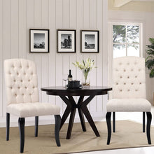 Load image into Gallery viewer, 107cm Height Set of 2 Comfortable Linen Buttoned Dining Chairs Dining Chairs Living and Home Beige 
