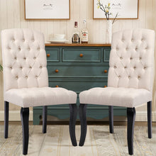 Load image into Gallery viewer, 107cm Height Set of 2 Comfortable Linen Buttoned Dining Chairs Dining Chairs Living and Home 
