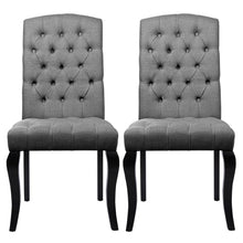Load image into Gallery viewer, 107cm Height Set of 2 Comfortable Linen Buttoned Dining Chairs Dining Chairs Living and Home 
