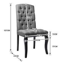 Load image into Gallery viewer, 107cm Height Set of 2 Comfortable Linen Buttoned Dining Chairs Dining Chairs Living and Home 

