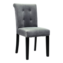 Load image into Gallery viewer, Tufted Velvet Chair Dining Chair with Nailhead Trim
