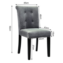 Load image into Gallery viewer, Tufted Velvet Chair Dining Chair with Nailhead Trim
