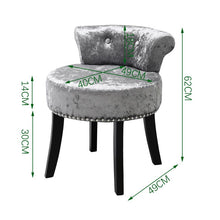 Load image into Gallery viewer, Velvet Upholstery Round Accent Chair Dressing Stool Dressing Table Stools Living and Home 
