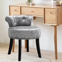 Load image into Gallery viewer, Velvet Upholstery Round Accent Chair Dressing Stool Dressing Table Stools Living and Home 
