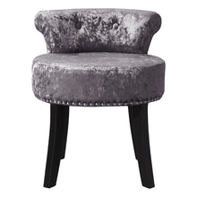 Load image into Gallery viewer, Velvet Upholstery Round Accent Chair Dressing Stool Dressing Table Stools Living and Home 

