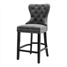 Load image into Gallery viewer, Bar Stool Wooden Velvet Buttoned Pink/Grey/brown breakfast Bar Stool Bar Chair Living and Home 
