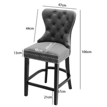 Load image into Gallery viewer, Dining Bar Chairs Wooden Velvet Buttoned Bar Stool Bar Stools Living and Home 
