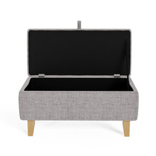 Load image into Gallery viewer, Linen Upholstered Storage Ottoman Footstool

