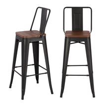 Load image into Gallery viewer, Set of 2 Metal Frame Industrial Style High Chair Bar Stool

