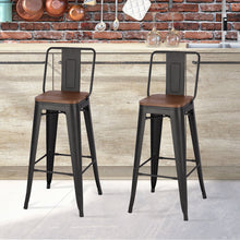 Load image into Gallery viewer, Set of 2 Metal Frame Industrial Style High Chair Bar Stool
