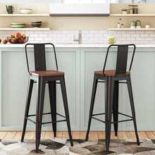 Load image into Gallery viewer, Set of 2/4 Metal Wooden High Bar Stools for Kitchen
