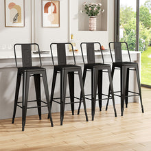 Load image into Gallery viewer, Set of 4 Metal Frame Industrial Style High Chair Bar Stool
