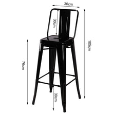 Load image into Gallery viewer, Set of 4 Metal Frame Industrial Style High Chair Bar Stool

