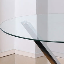 Load image into Gallery viewer, 90cm Round Dining Table Tempered Glass Coffee Table Dining Tables Living and Home 

