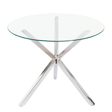 Load image into Gallery viewer, 90cm Round Dining Table Tempered Glass Coffee Table Dining Tables Living and Home 

