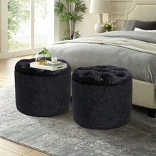 Load image into Gallery viewer, Rheinland Black Footstool Living and Home 
