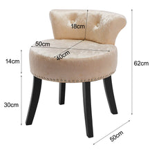 Load image into Gallery viewer, Velvet Upholstery Round Accent Chair Dressing Stool Dressing Table Stools Living and Home 
