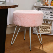 Load image into Gallery viewer, Plush Dressing Footstool Round Cotton Padded Makeup Chair Dressing Table Stools Living and Home 

