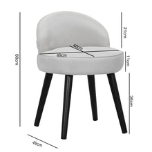 Load image into Gallery viewer, Modern Velvet Dressing Table Stool with Solid Wood Legs
