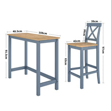 Load image into Gallery viewer, Solid Wood Pine Dining Set with 2 X Shaped Chairs Grey Dining Sets Living and Home 
