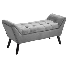 Load image into Gallery viewer, Tufted Velvet Buttoned Bench with Raised Arms
