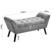 Load image into Gallery viewer, Tufted Velvet Buttoned Bench with Raised Arms
