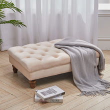 Load image into Gallery viewer, 3Ft Wide Velvet Buttoned Thick Padded Footstool Footstools Living and Home 
