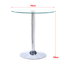 Load image into Gallery viewer, Small Round Clear Glass Top Dining Table with Pedestal Base
