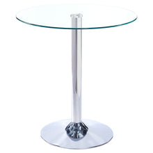 Load image into Gallery viewer, Small Round Clear Glass Top Dining Table with Pedestal Base
