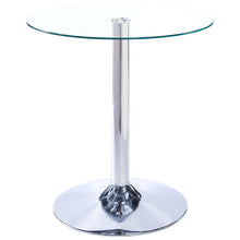 Load image into Gallery viewer, Small Round Clear Glass Top Dining Table with Pedestal Base

