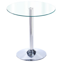 Load image into Gallery viewer, Small Round Clear Glass Top Dining Table with Pedestal Base
