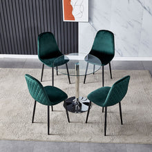 Load image into Gallery viewer, Small Round Clear Glass Top Dining Table with Pedestal Base
