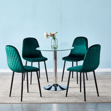 Load image into Gallery viewer, Small Round Clear Glass Top Dining Table with Pedestal Base
