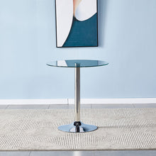 Load image into Gallery viewer, Small Round Clear Glass Top Dining Table with Pedestal Base
