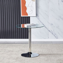Load image into Gallery viewer, Small Round Clear Glass Top Dining Table with Pedestal Base
